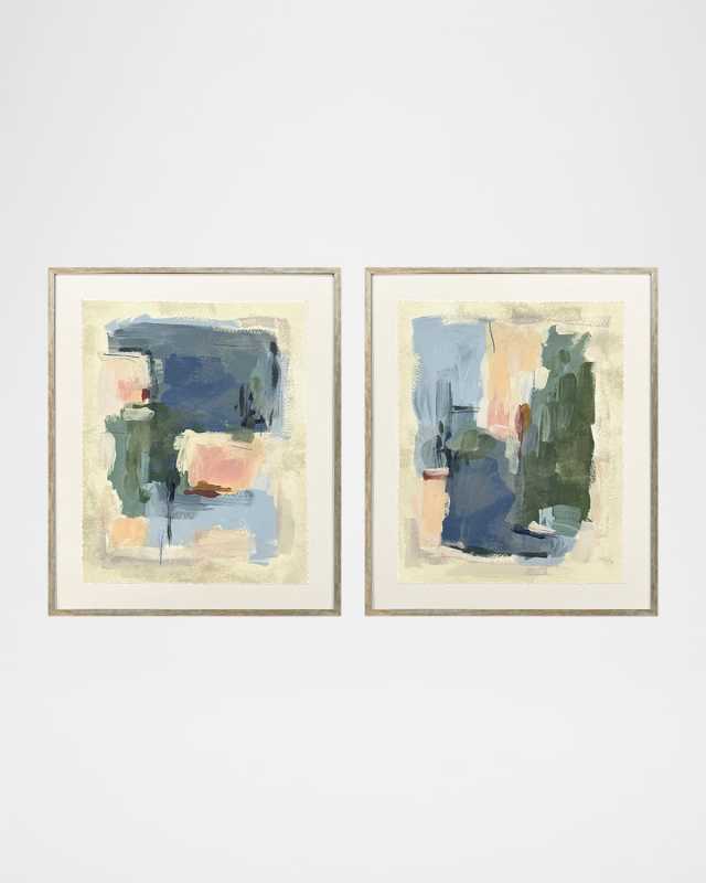 "Palette Map I" Framed Giclees by June Erica Vess, Set of 2